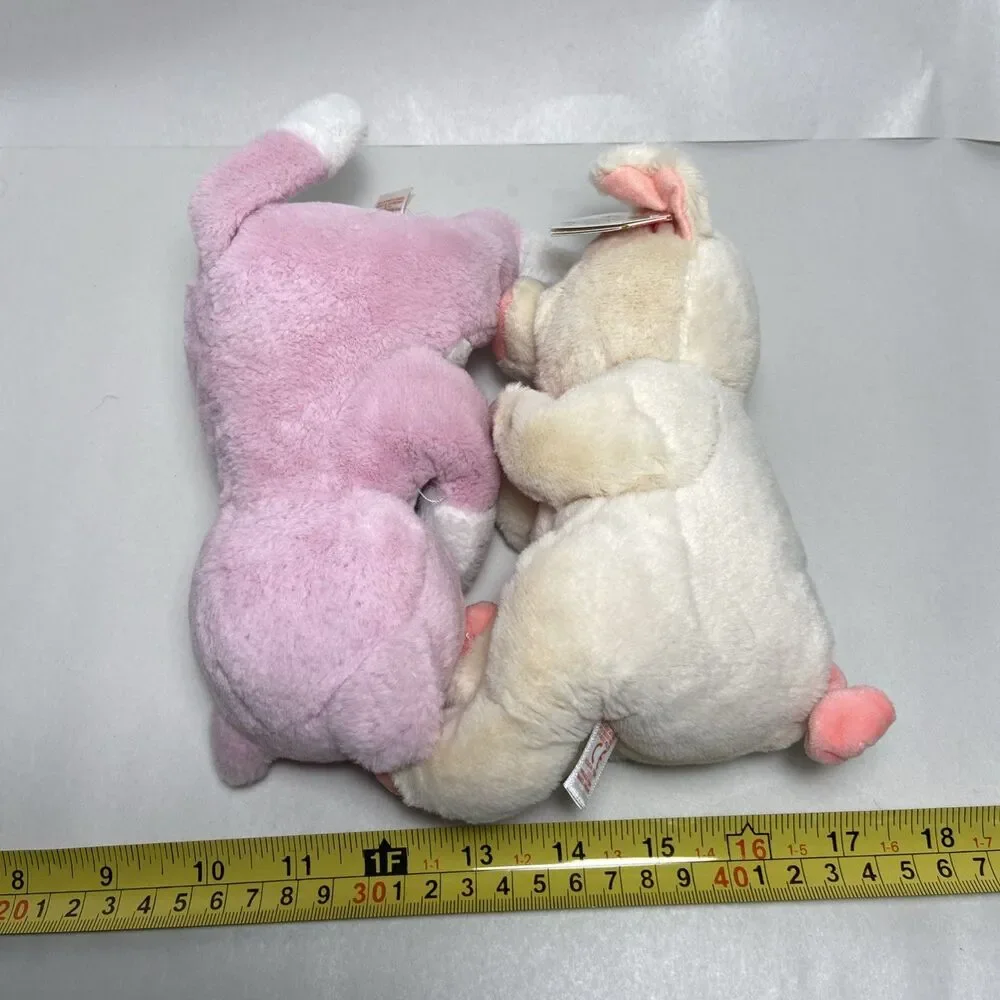 Ty Beanie Bellies Penelope Pink Pig and Lilibelle Pink White Cat Kitty Lot of 2